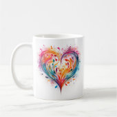 Farbenfrohe Pastel Abstraktes Herzdesign Kaffeetasse (Links)