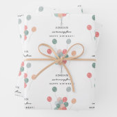 Farbenfrohe Pastel Balloons Modernes Geburtsnamens Geschenkpapier Set (Beispiel)