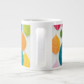 Farbenfrohe Pastel Blätter Abstrakt Minimalistisch Jumbo-Tasse (Rückseite)