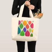 Farbenfrohe Pastel Blätter Minimalistische Beutel Jumbo Stoffbeutel (Vorderseite (Produkt))