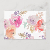 Farbenfrohe Pastel Blume Hochzeitskarte Begleitkarte (Rückseite)