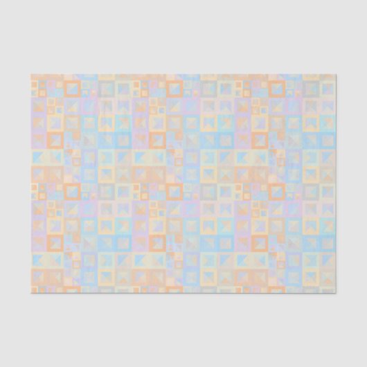 Farbenfrohe Pastel Boho Mod Geometric Abstrakt Seidenpapier (Vorderseite)