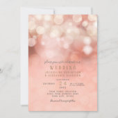 Farbenfrohe Pastel Bokeh Twinkling Lights Blush Pi Einladung (Vorderseite)