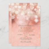 Farbenfrohe Pastel Bokeh Twinkling Lights Blush Pi Einladung (Vorne/Hinten)