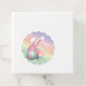 Farbenfrohe Pastel Bunny Ears Happy EASTER Geschenkanhänger (Beispiel)