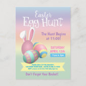 Farbenfrohe Pastel Bunny Ohren Ostern Ei Hunt Part Postkarte (Vorderseite)