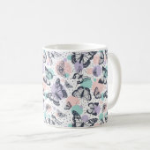 Farbenfrohe Pastel Butterfly Sketches Kaffeetasse (VorderseiteRechts)