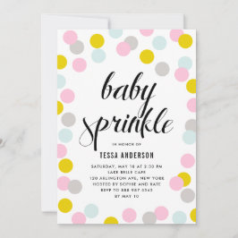 Farbenfrohe Pastel Confetti Dots rahmen Baby Sprin Einladung