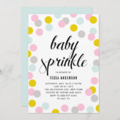 Farbenfrohe Pastel Confetti Dots rahmen Baby Sprin Einladung (Vorne/Hinten)
