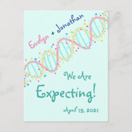 Farbenfrohe Pastel-DNA Wir erwarten ein Baby Postkarte