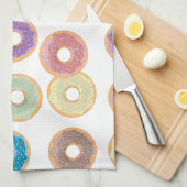 Farbenfrohe Pastel Donuts & Sprinkles Muster Geschirrtuch (Viertel Falte)
