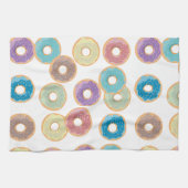 Farbenfrohe Pastel Donuts & Sprinkles Muster Geschirrtuch (Horizontal)