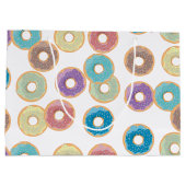 Farbenfrohe Pastel Donuts & Sprinkles Muster Große Geschenktüte (Rückseite)