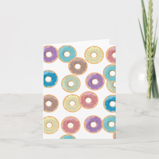 Farbenfrohe Pastel Donuts & Sprinkles Muster Karte (Vorderseite)