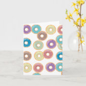 Farbenfrohe Pastel Donuts & Sprinkles Muster Karte (Gelbe Blume)