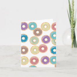 Farbenfrohe Pastel Donuts & Sprinkles Muster Karte