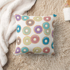 Farbenfrohe Pastel Donuts & Sprinkles Muster Kissen