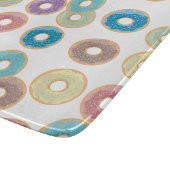 Farbenfrohe Pastel Donuts & Sprinkles Muster Schneidebrett (Ecke)