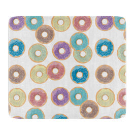 Farbenfrohe Pastel Donuts & Sprinkles Muster Schneidebrett