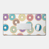 Farbenfrohe Pastel Donuts & Sprinkles Muster Schreibtischunterlage (Tastatur & Maus)