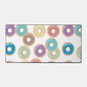 Farbenfrohe Pastel Donuts & Sprinkles Muster Schreibtischunterlage (Vorderseite)