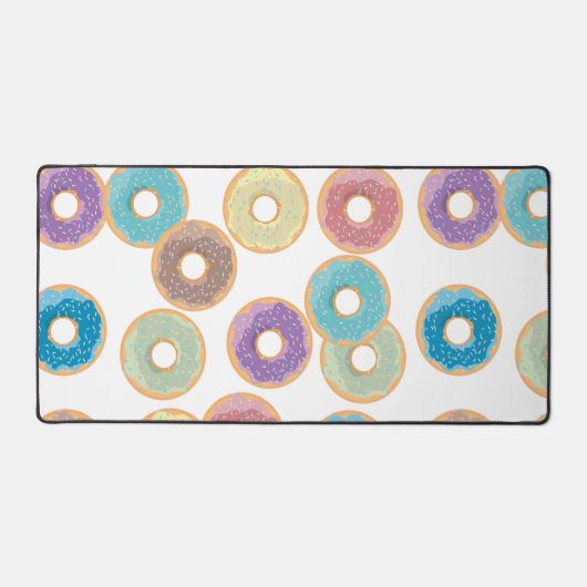 Farbenfrohe Pastel Donuts & Sprinkles Muster Schreibtischunterlage (Vorderseite)