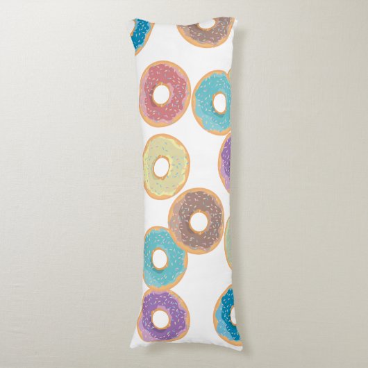 Farbenfrohe Pastel Donuts & Sprinkles Muster Seitenschläferkissen (Vorderseite Vertikal)