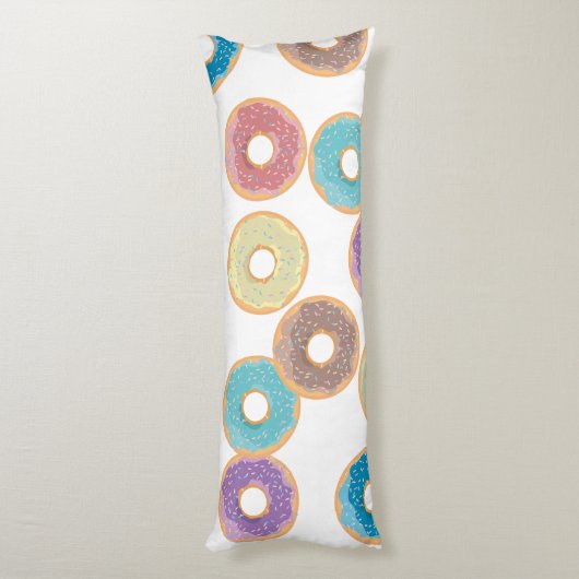 Farbenfrohe Pastel Donuts & Sprinkles Muster Seitenschläferkissen (Rückseite (Vertikal))