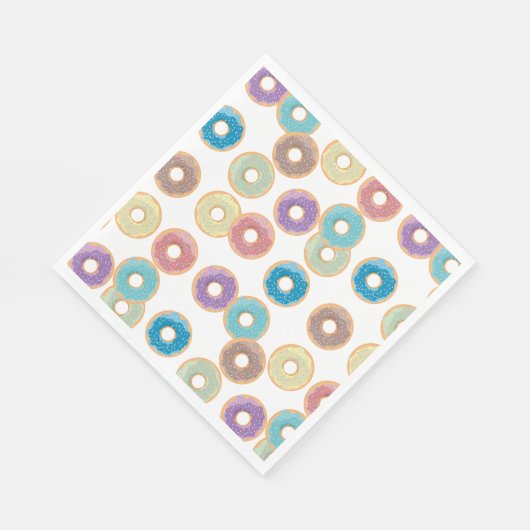 Farbenfrohe Pastel Donuts & Sprinkles Muster Serviette (Ecke)