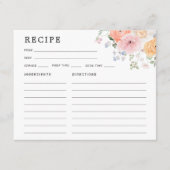 Farbenfrohe Pastel Floral Brautparty Rezept Karte (Vorderseite)