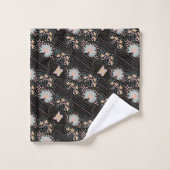 Farbenfrohe Pastel Floral Butterfisch Batisches Mu Badhandtuch Set (Waschlappen)