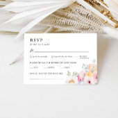 farbenfrohe Pastel Floral Wedding RSVP Karte