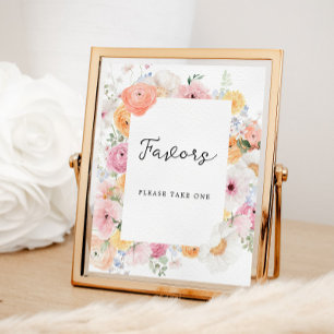 Farbenfrohe Pastel florale Favoriten Zeichen Poster