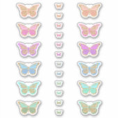 Farbenfrohe Pastel Glitzer Schmetterlinge Aufkleber (Vorderseite)