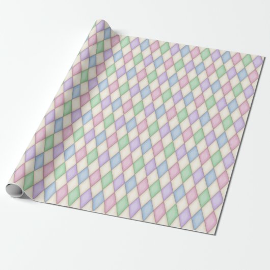 Farbenfrohe Pastel Harlequin (klein) Geschenkpapier (Ungerollt)