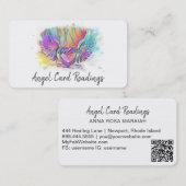 *~* Farbenfrohe Pastel Herz Angel Wings AP78 QR Visitenkarte (Vorne/Hinten)