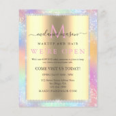 Farbenfrohe Pastel Holographic Glitzer Diamonds Sa Flyer (Hinten)