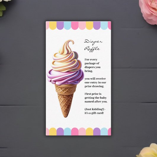 Farbenfrohe Pastel Ice Cream Sundae Kinderdusche Begleitkarte