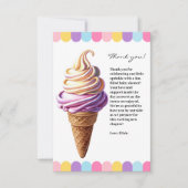 Farbenfrohe Pastel Ice Cream Sundae Kinderdusche Dankeskarte (Vorderseite)