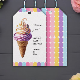 Farbenfrohe Pastel Ice Cream Sundae Kinderdusche Geschenkanhänger