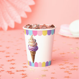 Farbenfrohe Pastel Ice Cream Sundae Kinderdusche Pappbecher