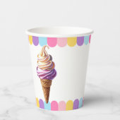 Farbenfrohe Pastel Ice Cream Sundae Kinderdusche Pappbecher (Vorderseite)