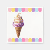 Farbenfrohe Pastel Ice Cream Sundae Kinderdusche Serviette (Vorderseite)