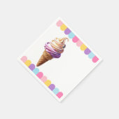 Farbenfrohe Pastel Ice Cream Sundae Kinderdusche Serviette (Ecke)