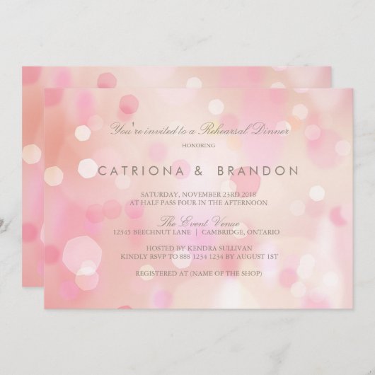 Farbenfrohe Pastel Lights Probe Abendessen Einladu Einladung (Vorne/Hinten)