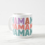 Farbenfrohe Pastel MAMA Geschenk Mama Kaffeetasse (Vorderseite Links)