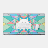 Farbenfrohe Pastel Mosaik Triangle Star Monogram Schreibtischunterlage (Tastatur & Maus)