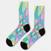 Farbenfrohe Pastel Mosaik Triangle Star Muster Socken (Linkes Detail)