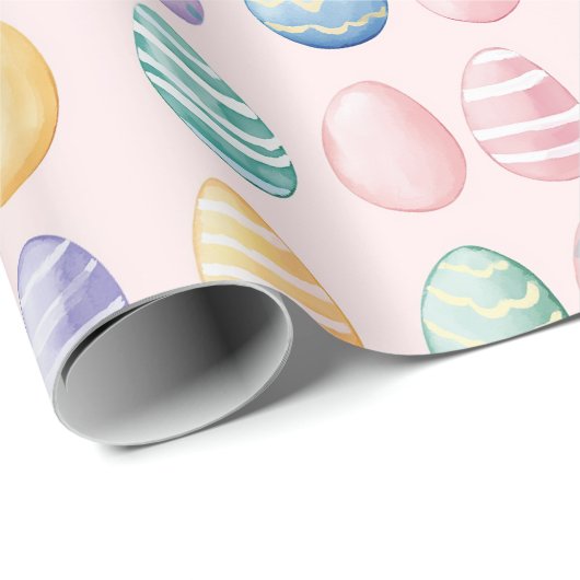 Farbenfrohe Pastel Ostereier Muster Geschenkpapier (Rolleneckpunkt)