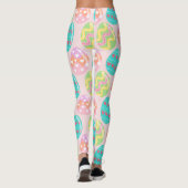 Farbenfrohe Pastel Ostereier Muster Leggings (Rückseite)